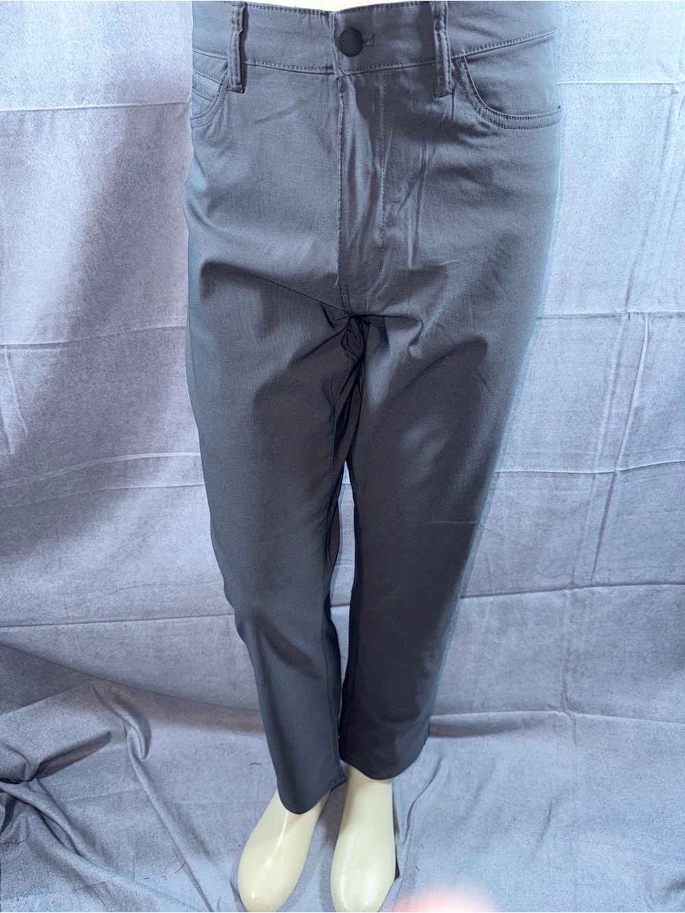 2979-Copper & Oak Men's Slim Stretch Chinos in Dark Gray